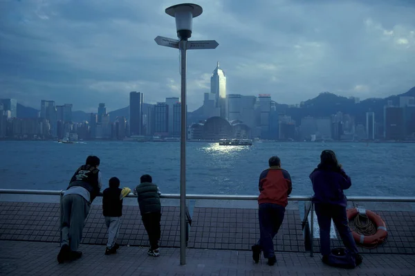 Feribot Star Fața Skyline Central Causeway Bay Hongkong Din Punctul — Fotografie, imagine de stoc
