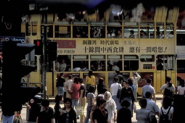 Hong Kong Başkenti Hong Kong Bulunan Bir Hongkong Tren Tramvayı — Stok fotoğraf