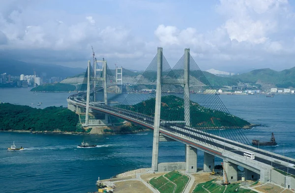Tsing Most Cestě New Hong Kong Mezinárodní Letiště Chek Lap — Stock fotografie