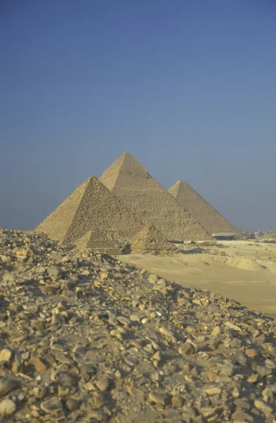 Піраміди Гізи Поблизу Міста Каїр Столиці Єгипту Півночі Африки Єгипет — стокове фото
