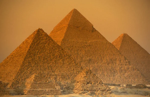 Piramidi Giza Vicino Alla Città Del Cairo Nella Capitale Dell — Foto Stock