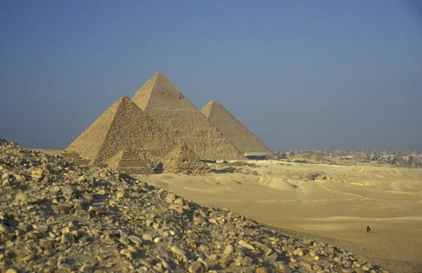 Піраміди Гізи Поблизу Міста Каїр Столиці Єгипту Півночі Африки Єгипет — стокове фото