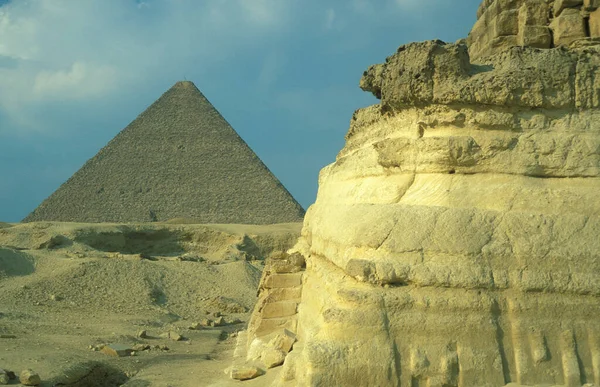 Die Pyramiden Von Giza Der Nähe Der Stadt Kairo Der — Stockfoto