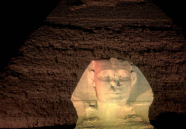 Monumento Esfinge Frente Las Pirámides Guiza Cerca Ciudad Cairo Capital — Foto de Stock