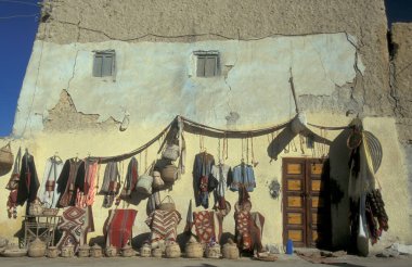 Kuzey Afrika 'nın Libya' daki eski Siwa Köyü 'ndeki ya da Doğu Mısır Çölü' ndeki bir pazarda. Mısır, Siwa, Mart 2000