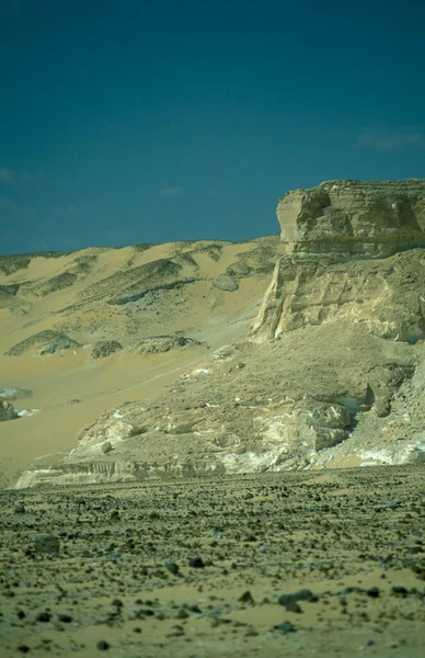 Krajobraz Przyroda Białej Pustyni Pobliżu Wioski Farafra Libijskiej Lub Zachodniej — Zdjęcie stockowe