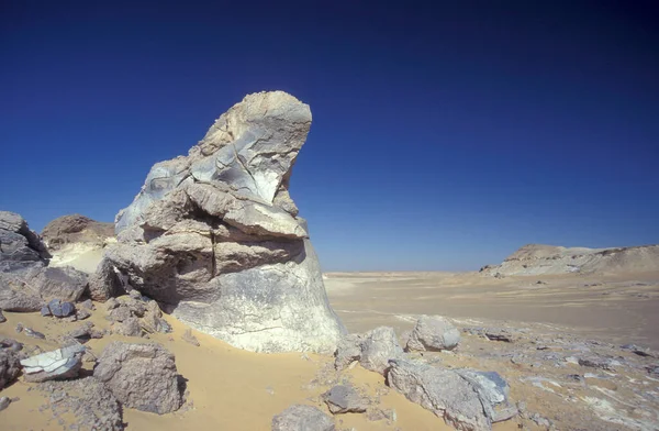Táj Természet Fehér Sivatagban Közel Falu Farafra Líbiai Vagy Nyugati — Stock Fotó