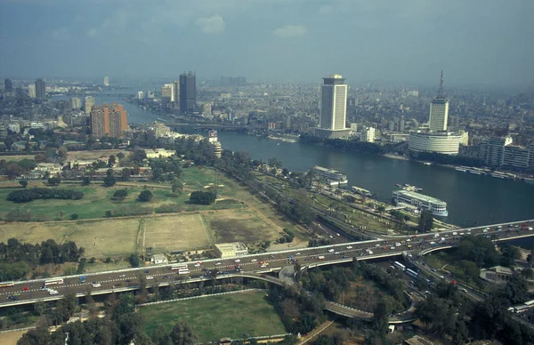 Veduta Della Città Cairo Sul Fiume Nilo Capitale Dell Egitto — Foto Stock