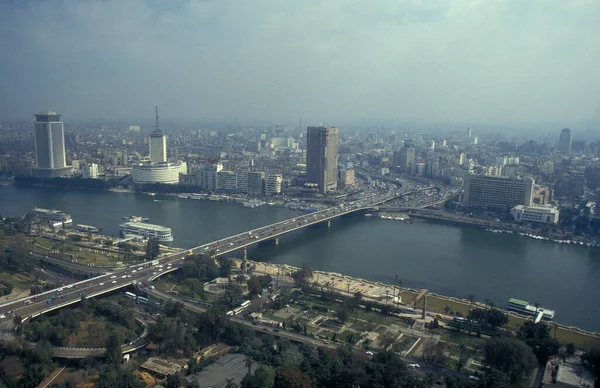 Kahire Nin Nil Nehri Üzerindeki Manzarası Mısır Kuzey Afrika Daki — Stok fotoğraf
