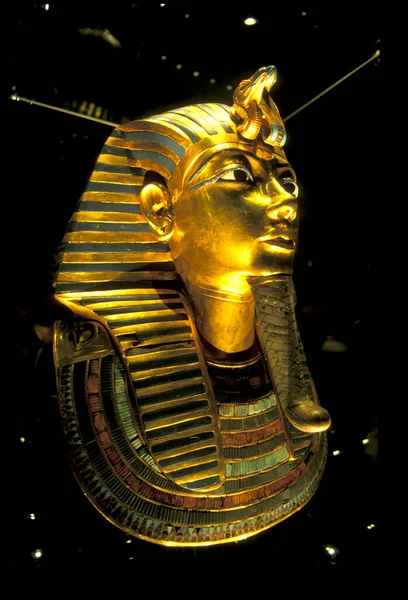 Tutanchamonská Maska Starém Egyptském Muzeu Starém Městě Káhira Hlavním Městě — Stock fotografie