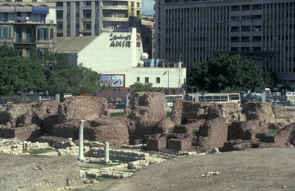 Den Arkeologiska Platsen Vid Pelarkolonnen Pompei Alexandrias Centrum Vid Medelhavet — Stockfoto