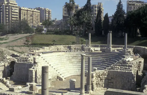Den Arkeologiska Platsen Vid Den Romerska Amfiteatern Kom Bekka Centrum — Stockfoto