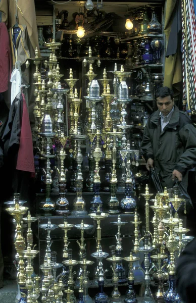 Uma Loja Shisha Bazar Mercado Cidade Velha Cairo Capital Egipto — Fotografia de Stock