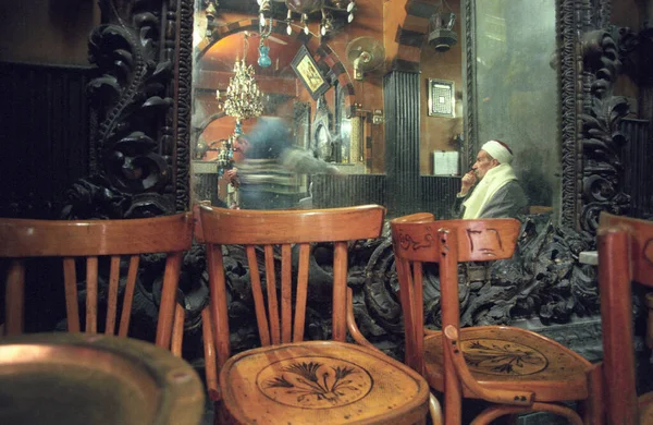 Традиционная Кофейня Главном Базаре Рынке Городе Каир Египте Северной Африке — стоковое фото