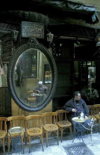 Кафе Улице Главного Базара Рынка Городе Каир Египте Северной Африке — стоковое фото