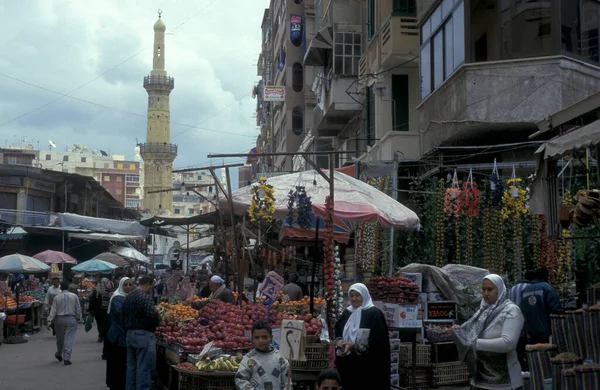 Een Marktstraat Aan Belangrijkste Bazaar Markt Stad Caïro Egypte Noord — Stockfoto
