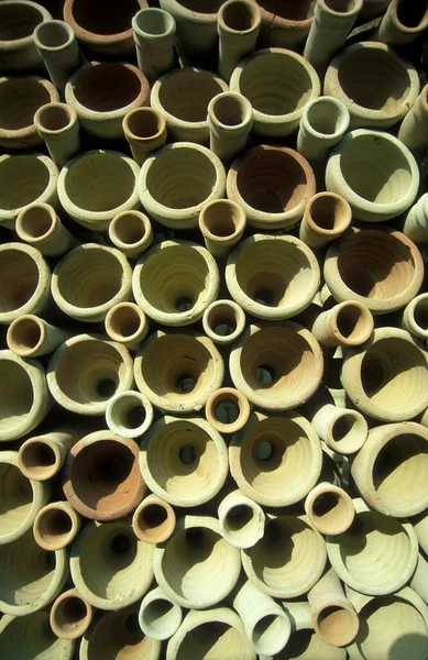 Vasi Una Fabbrica Ceramica Nel Centro Storico Del Cairo Capitale — Foto Stock