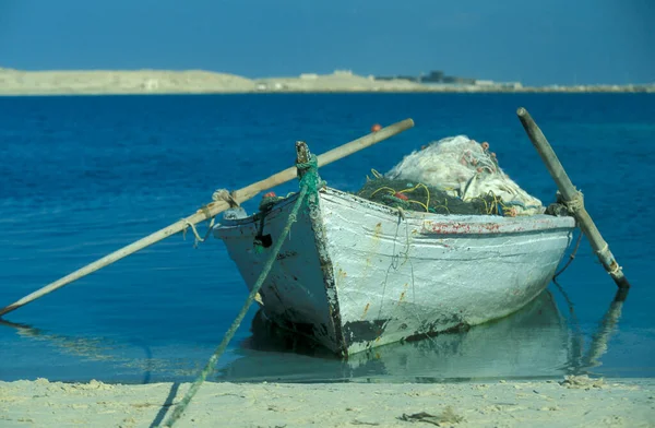 Een Vissersboot Bij Vissershaven Stad Marsa Matruh Aan Middellandse Zee — Stockfoto