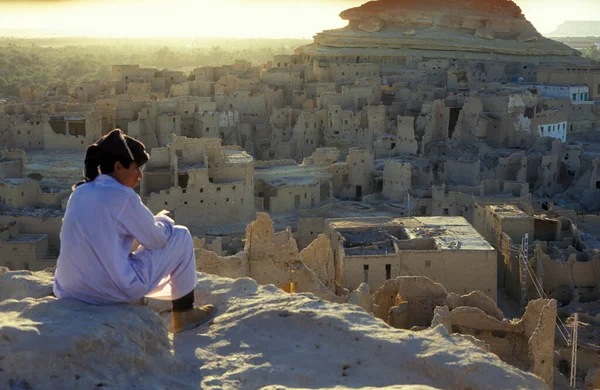 北アフリカのリビアやエジプトの砂漠のシワの古い村 エジプト 2000年3月 — ストック写真