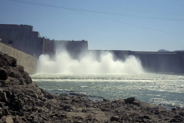 Bouwplaats Van Sardar Sarovar Dam Aan Rivier Narmada Bij Stad — Stockfoto