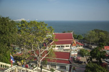 Wat Khao Takiab, Tayland 'ın Prachuap Khiri Khan şehrindeki Hua Hin şehrinin güneyindeki Khao Takiab kasabasındaki Chpstick Tepesi' nde, Aralık 2022