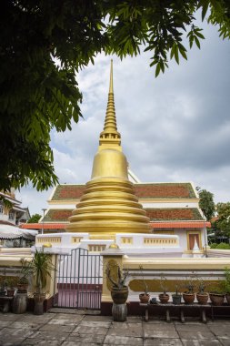 Tayland 'ın Ratchaburi şehrindeki Wat Sattanat Pariwat' taki stupa, 14 Kasım 2023