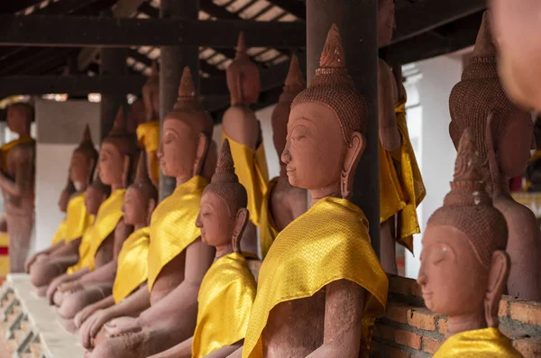 Buddha Figures Wat Mahathat Worawihan City Province Ratchaburi Thailand Thailand — Stock Photo, Image