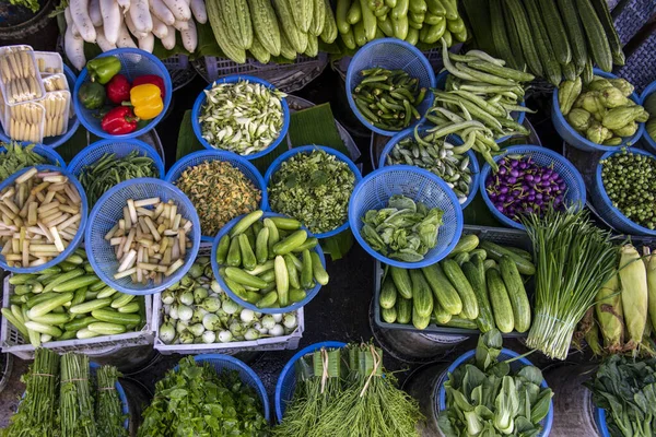 Färska Thailändska Grönsaker Livsmedelsmarknaden Staden Och Provinsen Ratchaburi Thailand Thailand — Stockfoto