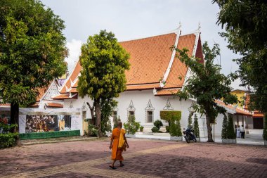 Wat Wat Yai Intharam Kraliyet Manastırı Tayland 'ın Chonburi eyaletindeki Mueang Chonburi şehrinde. Tayland, Chonburi, 29 Ekim 2023