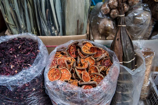 Bael Fruits Mercato Nel Centro Storico Della Città Mueang Chonburi — Foto Stock