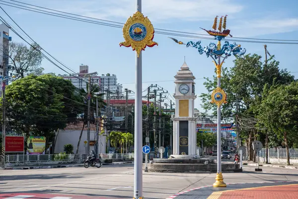 Nové Hodiny Tower Centru Města Mueang Chonburi City Provincii Chonburi — Stock fotografie