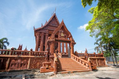 Wat Nakhon Nueang Khet veya Wat Ton Taan Tayland 'ın Chachoengsao şehrinin Mueang Chachoengsao şehrinin yakınlarında. Tayland, Chachoengsao, Kasım, 3, 2023