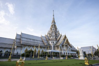Wat Sothon Wararam Worawihan, Tayland 'ın Chachoengsao şehrindeki Mueang Chachoengsao şehrinde. Tayland, Chachoengsao, Kasım, 3, 2023