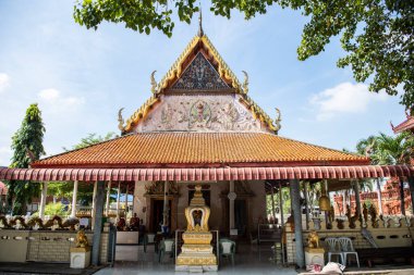 Wat Nakhon Nueang Khet veya Wat Ton Taan Tayland 'ın Chachoengsao şehrinin Mueang Chachoengsao şehrinin yakınlarında. Tayland, Chachoengsao, Kasım, 3, 2023