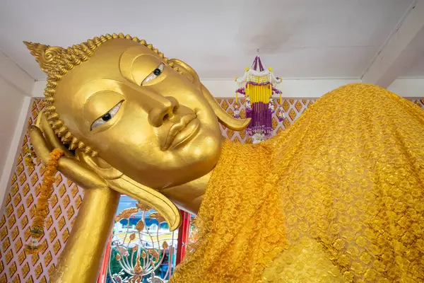Reclining Buddha Wat Thep Nimit City Mueang Chachoengsao City Province — Stock Photo, Image
