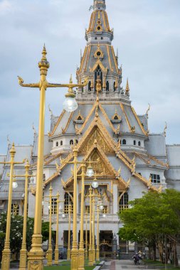 Wat Sothon Wararam Worawihan, Tayland 'ın Chachoengsao şehrindeki Mueang Chachoengsao şehrinde. Tayland, Chachoengsao, Kasım, 3, 2023