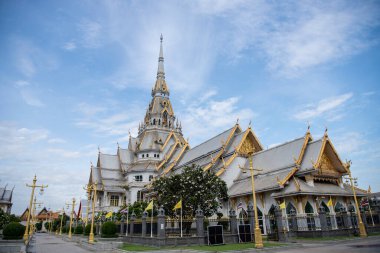 Wat Sothon Wararam Worawihan, Tayland 'ın Chachoengsao şehrindeki Mueang Chachoengsao şehrinde. Tayland, Chachoengsao, Kasım, 3, 2023