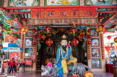 Wat Saman Rattanaram, Tayland 'ın Chachoengsao ilindeki Mueang Chachoengsao şehrinde. Tayland, Chachoengsao, Kasım, 3, 2023