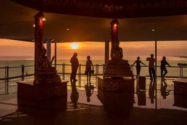 Buddha Viewpoint Tower Wat Hong Thong Coast Bang Pakong Province — Stock Photo, Image