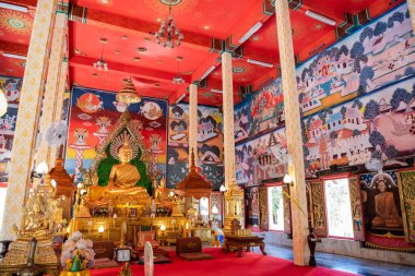 Tayland, Ubon Ratchathani - 25 Kasım 2023: Wat Liab 'ın içinde Udon Ratchathani ve Tayland' ın Ubon Ratchathani ili.