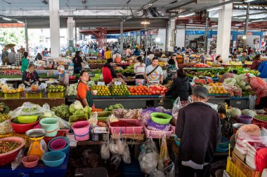 Tayland, Ubon Ratchathani - 23 Kasım 2023: Udon Ratchathani 'deki gıda pazarı ve Tayland' daki Ubon Ratchathani.