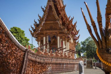 Ship Temple of Wat Sa Prasan Suk in the city centre of Ubon Ratchathani and Province Ubon Ratchathani in Thailand.  Thailand, Ubon Ratchathani, November, 24, 2023 clipart