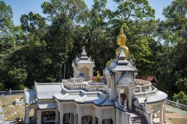 Shrine at Wat Sa Prasan Suk in the city centre of Ubon Ratchathani and Province Ubon Ratchathani in Thailand. clipart