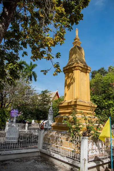 Pilastro Wat Mani Wanaram Nel Centro Della Città Udon Ratchathani — Foto Stock
