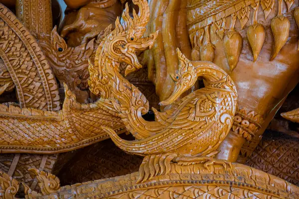 Tajlandia Ubon Ratchathani Listopada 2023 Szczegóły Prawdziwej Rzeźby Wosk Świecy — Zdjęcie stockowe
