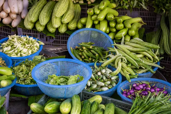 Grönsaker Livsmedelsmarknaden Staden Udon Ratchathani Och Provinsen Ubon Ratchathani Thailand — Stockfoto