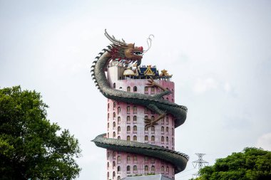 Wat Sam Phram or Dragon Temple near city and Province Nakhon Pathom in Thailand.  Thailand, Nakhon Pathom, November 12, 2023 clipart