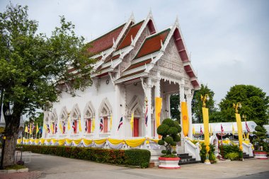 Nakhon Pathom, Tayland 'da Nakhom Pathom şehrinde Wat Phra Ngam. Tayland, Nakhon Pathom, 10 Kasım 2023