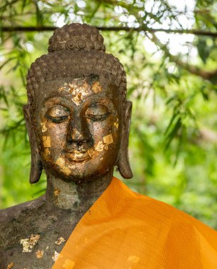 10 Kasım 2023 'te Tayland Nakhon Pathom şehrindeki Wat Wang Taku bahçesinde Buda..