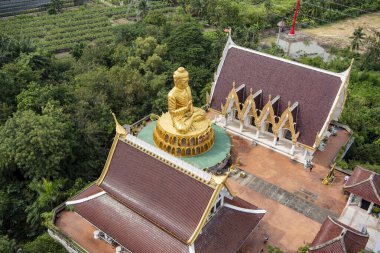 Buddha view at Wat Sam Phram or Dragon Temple near city and Province Nakhon Pathom in Thailand.  Thailand, Nakhon Pathom, November 12, 2023 clipart
